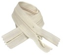 Zips skrytý tuhý krémový 18 cm
