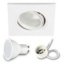 SET SQUARE MOVABLE WHITE svietidlo + LED GU10 7W