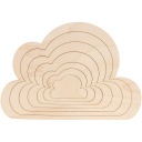 Drevená obruč, základ MACRAME CLOUD, 6 ks