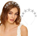 ČELENKA NA SVADOBNÝ VEČER HVIEZDY STRIEBORNÉ HVIEZDY S KRYŠTÁLMI