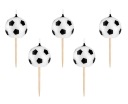 SVIEČKY NA NARODENINOVÉ OZDOBENIE TORTY FUTBAL 5x