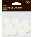 Kancelárske magnety na chladničku 30mm biele, 10ks, plastové GRAND