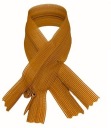 Pevný skrytý zips, zlatý, 22 cm