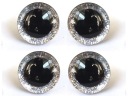 Trblietavé SILVER oči pre maskotov, 16 mm, 4 kusy