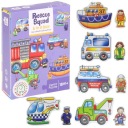 Puzzle Baby Pohotovostné vozidlá Hasičský zbor Vrtuľník Sanitka Odťahové vozidlo