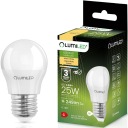 E27 P40 LED žiarovka 2,5W = 25W 249lm 3000K Teplá 180° LUMILED