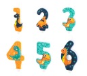 Číslo sviečky 1 - 6 dinosaurus 8 cm 1 ks.