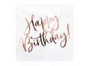 HAPPY BIRTHDAY ROSE GOLD papierové obrúsky
