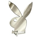 Playboy králičia hlava pre sexi chlapa pre chlapca Strieborný dekor PLEXI