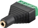 4-pinová svorkovnica, 3,5 mm jack zásuvka