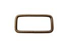 Kožený rám, obdĺžnik 40 / 16 / 3 mm, staré zlato, 1 kus