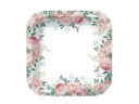 Štvorcové taniere Roses 23 cm 8 ks.