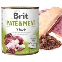 BRIT PATE & MEAT Mokré krmivo pre psov Kačica 800g