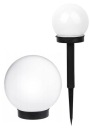 SOLÁRNA ZÁHRADNÁ LAMPA SILNÁ BIELA ​​LED GUĽA XXL 2 ks