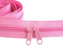 Špirálová páska na zips 5 mm zips na meter RUŽOVÁ 1 meter + 2 zipsy