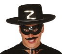 Čierna čiapka Zorro s písmenom Z pre dospelých