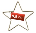 ZLATÁ kovová hviezda 9,5 cm s drôtenou obručou