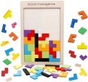 Drevená skladačka TETRIS, drevené kocky tangram Montessori 3D