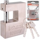 OCEĽOVÝ ZÁMEK MODEL VISIACI ZÁMOK 70mm SOLID + 3 KĽÚČE RICHMANN C9337