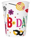 HAPPY BIRTHDAY PAPIEROVÉ POHÁRKY Colorful Party Birthday Party 250ml 8 ks.