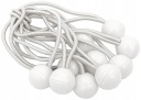 Gumový napínač s Ball Bungess, 10 ks, biely, 15 cm