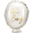 OH BABY baby shower fóliový balón z bieleho zlata