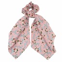 RUŽOVÁ VLASOVÁ RUBA S KVETY SCRUNCHIE