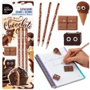 Voňavá sada 3x školských ceruziek a vonných gumičiek CHOCOLATE KIDEA