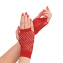 Sieťované rukavice bez prstov, červené, 11 cm