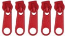 5mm Zipsy NA Zipsová PÁSKA STROJA Zips ČERVENÝ JAZDEC - 5 ks