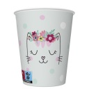 Papierové poháre, Cat Cat, kvety, 8 ks