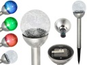 Záhradné solárne svietidlo KULA z matného SKLA, 2 LED, biela/farba P-482