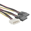 Qoltec Adaptérový kábel POWER MOLEX 2xSATA 0,2m