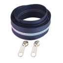 Páska na zips 5mm námornícka modrá, dúhová špirála + zipsy