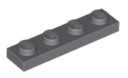 LEGO TANIER 1X4 TMAVO SIVÁ Č. 3710 - 3 KS