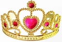 Diadémová korunka tiara s rubínmi na ples kráľovnej Zlatá princezná