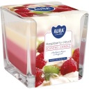 TRI-COLOR vonná sviečka v skle BISPOL Aura 32H RASPBERRY CLOUD