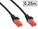 Cat.6 UTP patch kábel RJ45-RJ45 1:1 Cu AWG26 čierny 0,25m