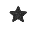 Nažehľovacia termo náplasť, trblietavá hviezda, 3,5 cm, čierna, 1 kus
