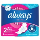 Always Ultra Super (R2) hygienické vložky s krídelkami 8 kusov