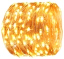 100 LED DRÔTOVÝCH LAMPY, NA BATÉRIU, TEPLEJ BIELY, 10 M