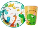 Sada tanierov, pohárov, DINOSAUROV, papiera, DINO PÁRTY, FAREBNÉ narodeniny