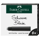 FABER-CASTELL KRÁTKE ATRAMENTOVÉ KAZETY, ČIERNA, 6 KS