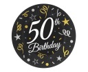 Papierové taniere 50th Birthday Black Gold 6 ks.