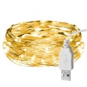 LED VIANOČNÉ SVIETIDLÁ REŤAZOVÁ GARLANDA VIANOČNÝ STROMEC USB 100LED 10m 2700K