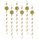 SLAMKY pap. STRIPED gold HOST glitter COMMUNION x6