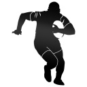 RUGBY RUGBISTOVÝ ČIERNY ODRAZ NA KAROBE AUTA