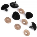 5x SVORKY na bezpečnostné nosy 20x25 mm na hračky VELVET BLACK