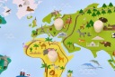 Drevené puzzle s rúčkami MAPA SVETA Edu bloky 30x18cm AdamToys 1+