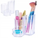 KOZMETICKÝ NÁDOBA 3-priehradkový priehľadný organizér na make-up štetce